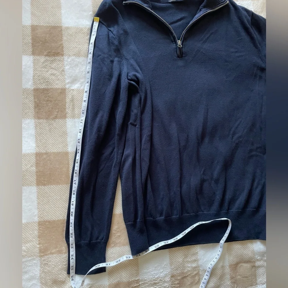 JCREW Men's Navy Quarter Zip-Up Sweater size large